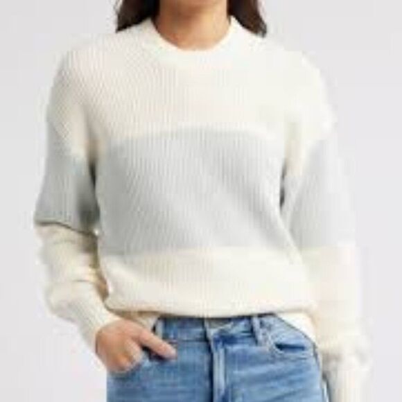 Faherty Sweaters - Sunwashed Colorblock Organic Cotton Fisherman Sweater Womens Size medium